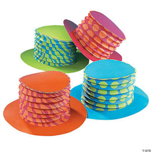 Cardboard Bright Accordion Top Hats
