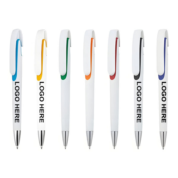 Custom Plastic Pen with Coloured Trim