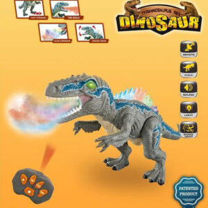 Remote Control Walking Spray Mist Realistic Velociraptor Dinosaur Toys