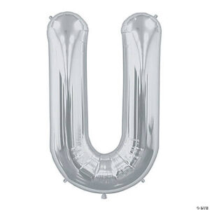 “U” Silver Mylar Letter 34 Balloon
