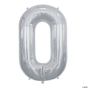 “O” Silver 34 Mylar Letter Balloon