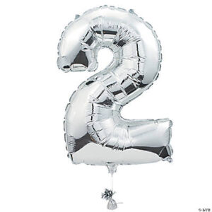 2 Shaped 34 Mylar Number Balloon