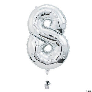 8 Shaped 34 Mylar Number Balloon