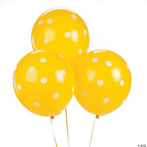 Yellow Polka Dot 11 Latex Balloons