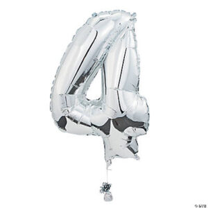 4 Shaped Mylar Number 34 Balloon