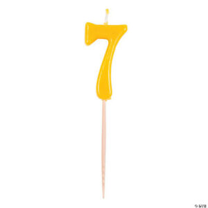 Yellow Number 7 Candle