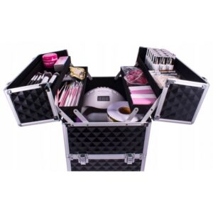 Cosmetic case with handle, 3 levels