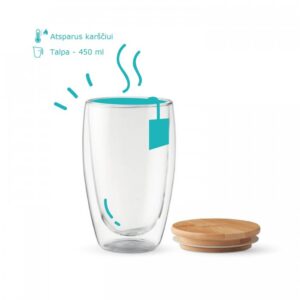 Double-Walled glasses with lid (2pcs.) 450ml.