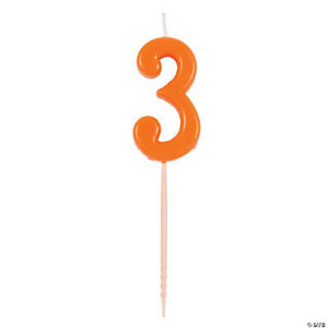 Orange Number 3 Candle