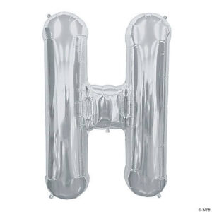 “H” Silver 34 Mylar Letter Balloon