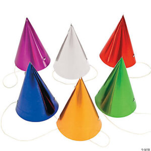 Metallic Cone Hats