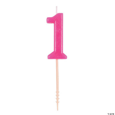 Pink Number 1 Candle