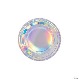 Bulk Bright Confetti Iridescent Paper Dessert Plates