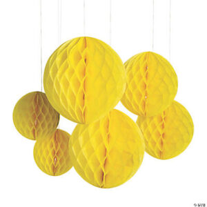 Yellow Hanging Honeycomb Decorations