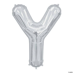 “Y” Silver 34 Mylar Letter Balloon