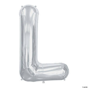 “L” Silver 34 Mylar Letter Balloon