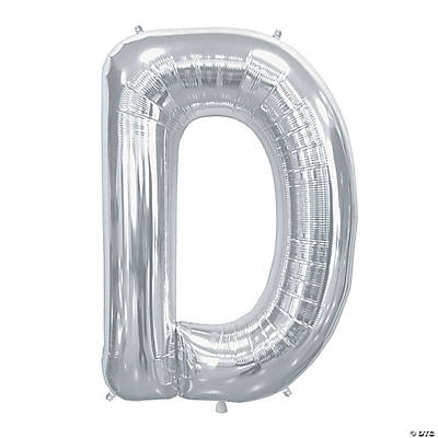 “D” Silver 34 Mylar Letter Balloon