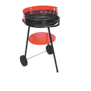 Round barbecue with wheels