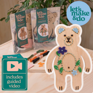 Beginner Embroidered Wooden Bear