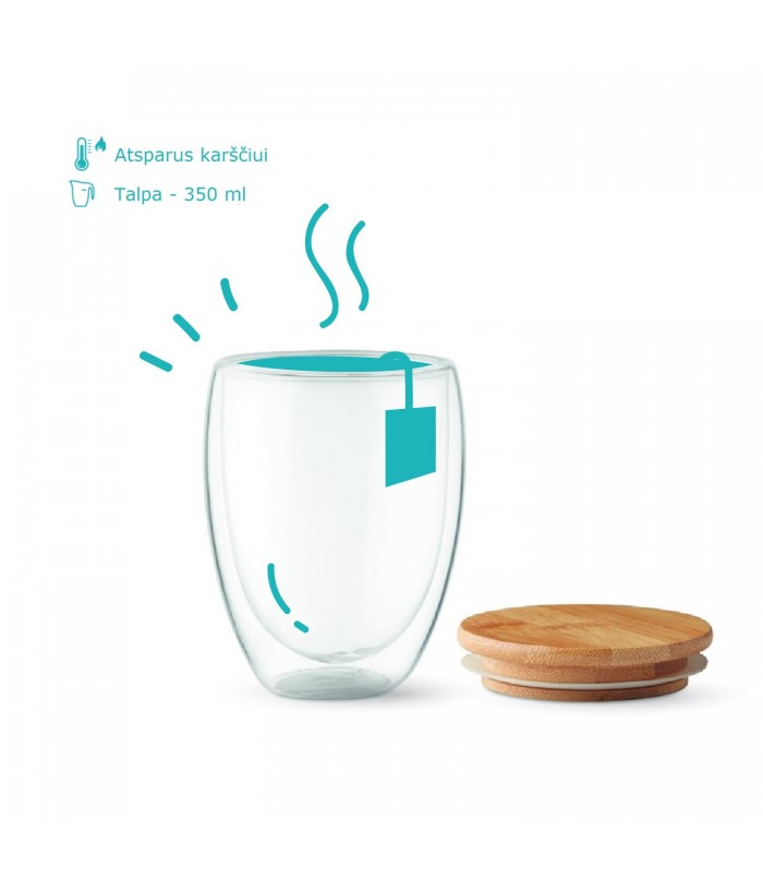 Double-Walled glasses with lid (2pcs.) 350ml.