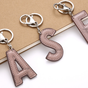 English Letter Leather Keychains