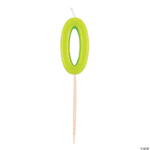 Green Number 0 Candle