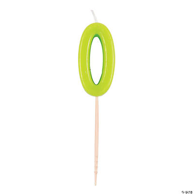 Green Number 0 Candle