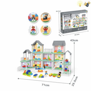 DIY villa building blocks set with light