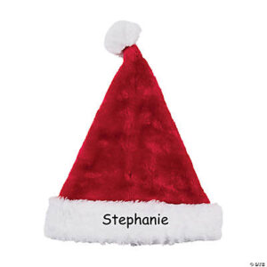 Personalized Deluxe Plush Santa Hat