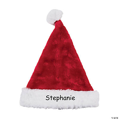 Personalized Deluxe Plush Santa Hat