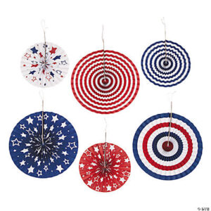 Paper Patriotic Hanging Fans