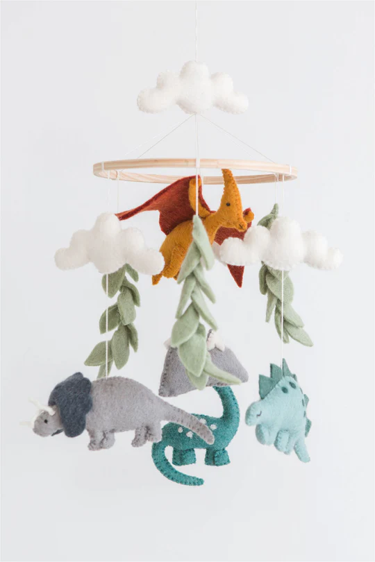 Felted Dinosaur Mobile